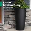 image:imageStep2 Tremont Tall Round Tapered Planter 2Pack 28 in Resin Planters SelfWatering Dark CedarOnyx Black