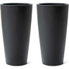 image:imageStep2 Tremont Tall Round Tapered Planter 2Pack 28 in Resin Planters SelfWatering Dark CedarOnyx Black