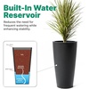 image:imageStep2 Tremont Tall Round Tapered Planter 2Pack 28 in Resin Planters SelfWatering Dark CedarOnyx Black
