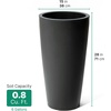 image:imageStep2 Tremont Tall Round Tapered Planter 2Pack 28 in Resin Planters SelfWatering Dark CedarOnyx Black