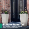 image:imageStep2 Tremont Tall Square Tapered Planter 28 in Resin Planter SelfWatering Dark CedarConcrete