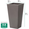 image:imageStep2 Tremont Tall Square Tapered Planter 28 in Resin Planter SelfWatering Dark CedarDark Cedar