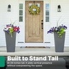 image:imageStep2 Tremont Tall Square Tapered Planter 28 in Resin Planter SelfWatering Dark CedarDark Cedar