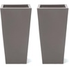 image:imageStep2 Tremont Tall Square Tapered Planter 28 in Resin Planter SelfWatering Dark CedarDark Cedar