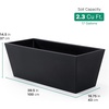 image:imageStep2 Tremont Tall Square Tapered Planter 28 in Resin Planter SelfWatering Dark CedarOnyx Black