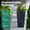 image:imageStep2 Tremont Tall Square Tapered Planter 28 in Resin Planter SelfWatering Dark CedarOnyx Black