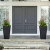 image:imageStep2 Tremont Tall Square Tapered Planter 28 in Resin Planter SelfWatering Dark CedarOnyx Black