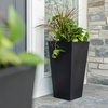image:imageStep2 Tremont Tall Square Tapered Planter 28 in Resin Planter SelfWatering Dark CedarOnyx Black