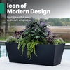 image:imageStep2 Tremont Tall Square Tapered Planter 28 in Resin Planter SelfWatering Dark CedarOnyx Black