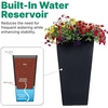 image:imageStep2 Tremont Tall Square Tapered Planter 28 in Resin Planter SelfWatering Dark CedarOnyx Black