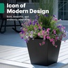 image:imageStep2 Tremont Tall Square Tapered Planter 28 in Resin Planter SelfWatering Dark CedarOnyx Black