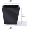 image:imageStep2 Tremont Tall Square Tapered Planter 28 in Resin Planter SelfWatering Dark CedarOnyx Black