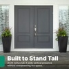 image:imageStep2 Tremont Tall Square Tapered Planter 28 in Resin Planter SelfWatering Dark CedarOnyx Black