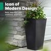 image:imageStep2 Tremont Tall Square Tapered Planter 28 in Resin Planter SelfWatering Dark CedarOnyx Black