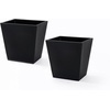 image:imageStep2 Tremont Tall Square Tapered Planter 28 in Resin Planter SelfWatering Dark CedarOnyx Black