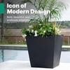 image:imageStep2 Tremont Tall Square Tapered Planter 28 in Resin Planter SelfWatering Dark CedarOnyx Black