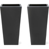 image:imageStep2 Tremont Tall Square Tapered Planter 28 in Resin Planter SelfWatering Dark CedarOnyx Black