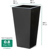 image:imageStep2 Tremont Tall Square Tapered Planter 28 in Resin Planter SelfWatering Dark CedarOnyx Black