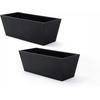 image:imageStep2 Tremont Tall Square Tapered Planter 28 in Resin Planter SelfWatering Dark CedarOnyx Black