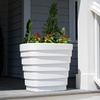 image:imageStep2 Wave 20x24 Planter Large Planters for Outdoor Plants Gardening and Flower Pot for Patio or Porch Efficient Drainage Durable Plastic Black 2PackWhite