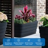 image:imageStep2 Wave Trough Planter Large Planters for Outdoor Plants Gardening and Flower Pot for Patio or Porch Efficient Drainage Durable Plastic Black 2PackBlack