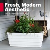 image:imageStep2 Wave Trough Planter Large Planters for Outdoor Plants Gardening and Flower Pot for Patio or Porch Efficient Drainage Durable Plastic Black 2PackWhite