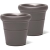 image:imageStep2 Claremont Tall Round Planter Large Planters for Outdoor Plants Gardening and Flower Pot for Patio or Porch Efficient Drainage Durable Plastic Dark Cedar 2PackDark Cedar