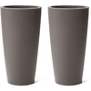 image:imageStep2 Tremont Tall Round Tapered Planter 2Pack 28 in Resin Planters SelfWatering Dark CedarDark Cedar