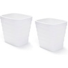 image:imageStep2 Wave 20x24 Planter Large Planters for Outdoor Plants Gardening and Flower Pot for Patio or Porch Efficient Drainage Durable Plastic Black 2PackWhite