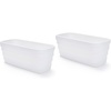image:imageStep2 Wave Trough Planter Large Planters for Outdoor Plants Gardening and Flower Pot for Patio or Porch Efficient Drainage Durable Plastic Black 2PackWhite