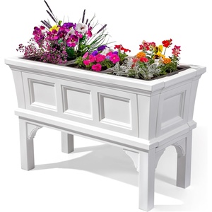 image:imageStep2 Atherton Raised Planter Box Large Planters for Outdoor Plants Gardening and Flower Pot for Patio or Porch Easy Drainage Durable Plastic Onyx BlackClassic White