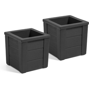 image:imageStep2 Lakewood Planter Box 2Pack Resin Outdoor Window Box Planters SelfWatering BlackBlack