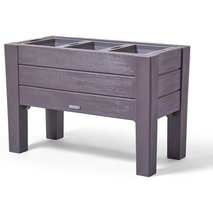 image:imageStep2 Lakewood Raised Planter Box Large Planters for Outdoor Plants Gardening and Flower Pot for Patio or Porch Easy Drainage Durable Plastic Dark CedarDark Cedar