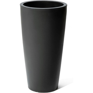 image:imageStep2 Tremont Tall Round Tapered Planter 2Pack 28 in Resin Planters SelfWatering Dark CedarOnyx Black