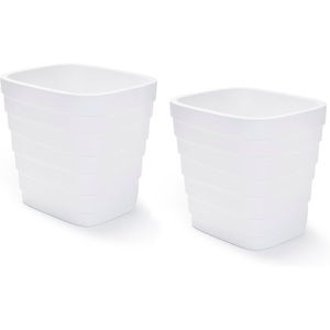 image:imageStep2 Wave 20x24 Planter Large Planters for Outdoor Plants Gardening and Flower Pot for Patio or Porch Efficient Drainage Durable Plastic Black 2PackWhite